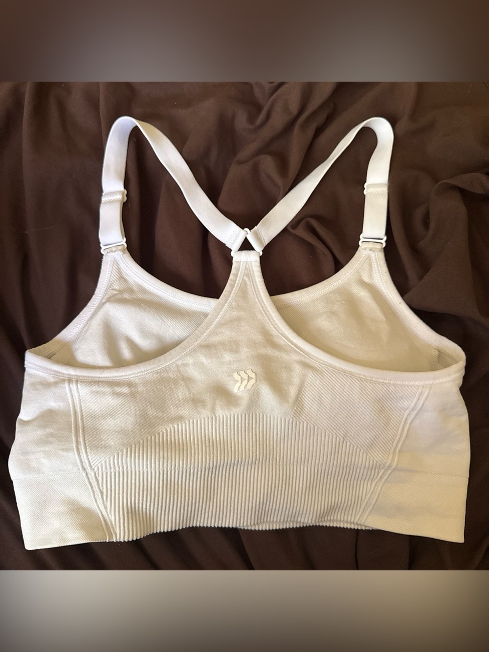 White Racerback Sports Bra - Picture 2 of 3